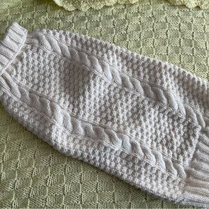 Elegant Cable Knit Dog Sweater - Cream